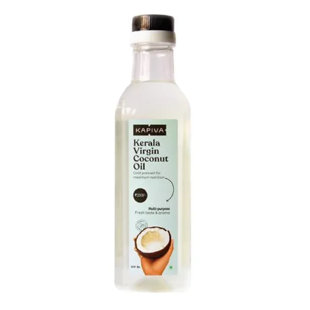 Kapiva Kerala Virgin Coconut Oil - 100percent Organic, Cold-Pressed, 250 ml Plastic Bottle-1.webp